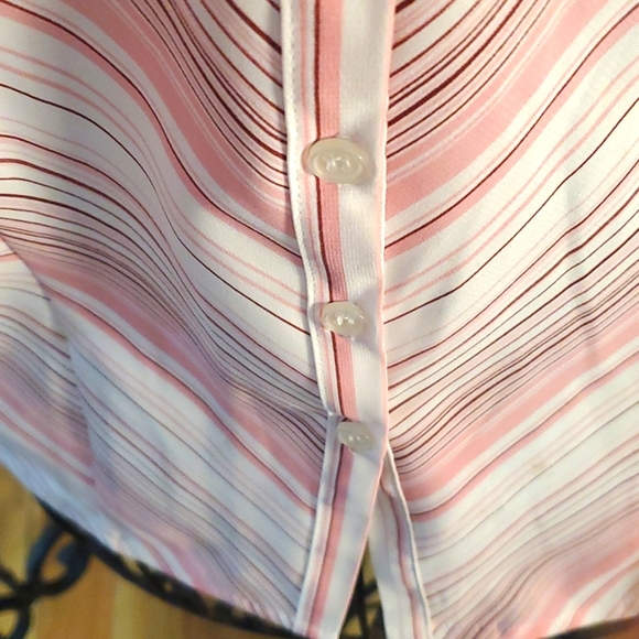 Worthington Stretch easy care Small size with stripe buttons down blouse - Picture 13 of 15